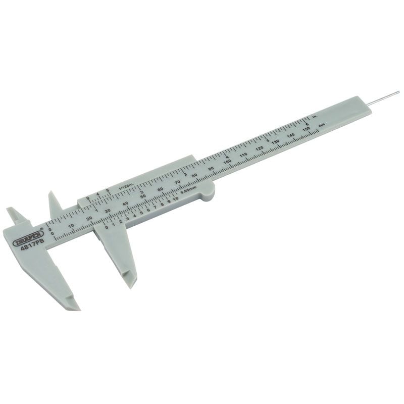 Draper 4817PB Plastic Vernier Caliper, 0 - 150mm or 6" - (73863)