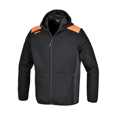 Beta Long-Zipped Hoodie Black With Anthracite Grey Inserts Size L - 7566NG - 7566NG L