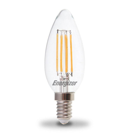 Energizer 5W-40W Dimmable LED Candle SES/E14 Filament Light Bulbs