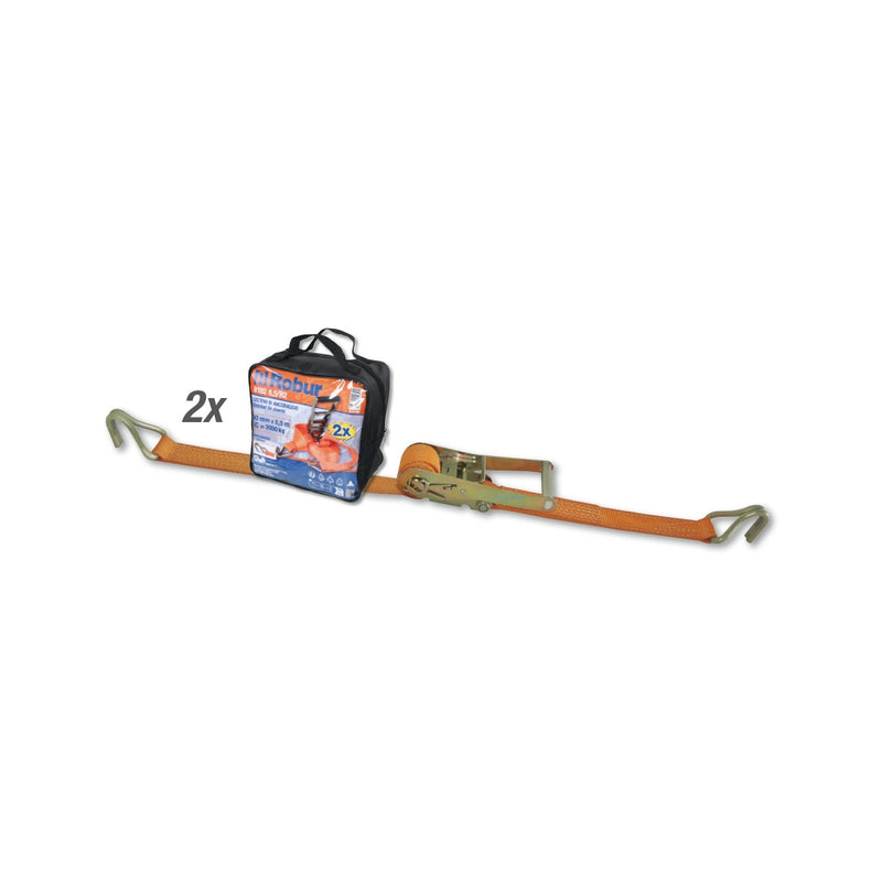 Robur Ratchet Tie Down With Single Hook 4.5 M Lc 2000 Kg Polyester Belt - 8182 - 8182 4,5