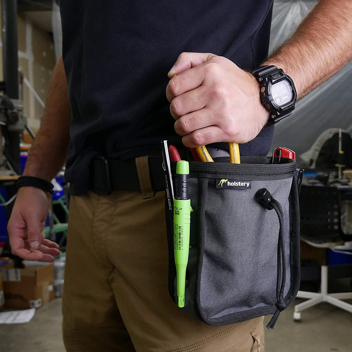 Holstery BIG JoeyPouch PRO - Clip-On Tool Pouch for Tools and Hardware - With Steel Belt Clip - PRO PCH/BIG-JOEY-PRO