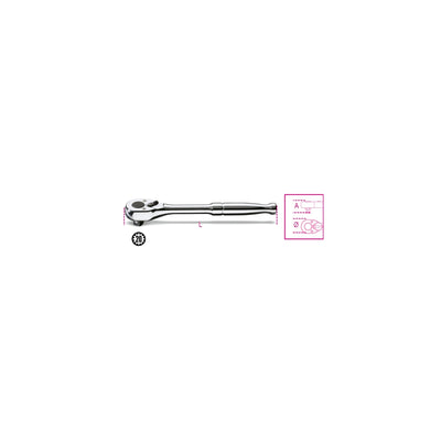 Beta 1/4 Inch Drive Reversible Ratchet With Metal Handle - 900M/55