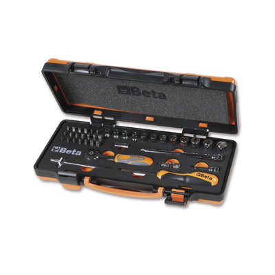 Beta 1/4 Inch Drive Socket, Bit And Accessory Set In Foam Tray And Metal Case, 39 Pieces - 900/C12MZ