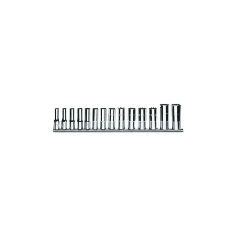 Beta 14-Piece 3/8In Drive Long Hexagon Hand Socket Set On Support 9-22 Mm - 910AL - 910AL/SB14