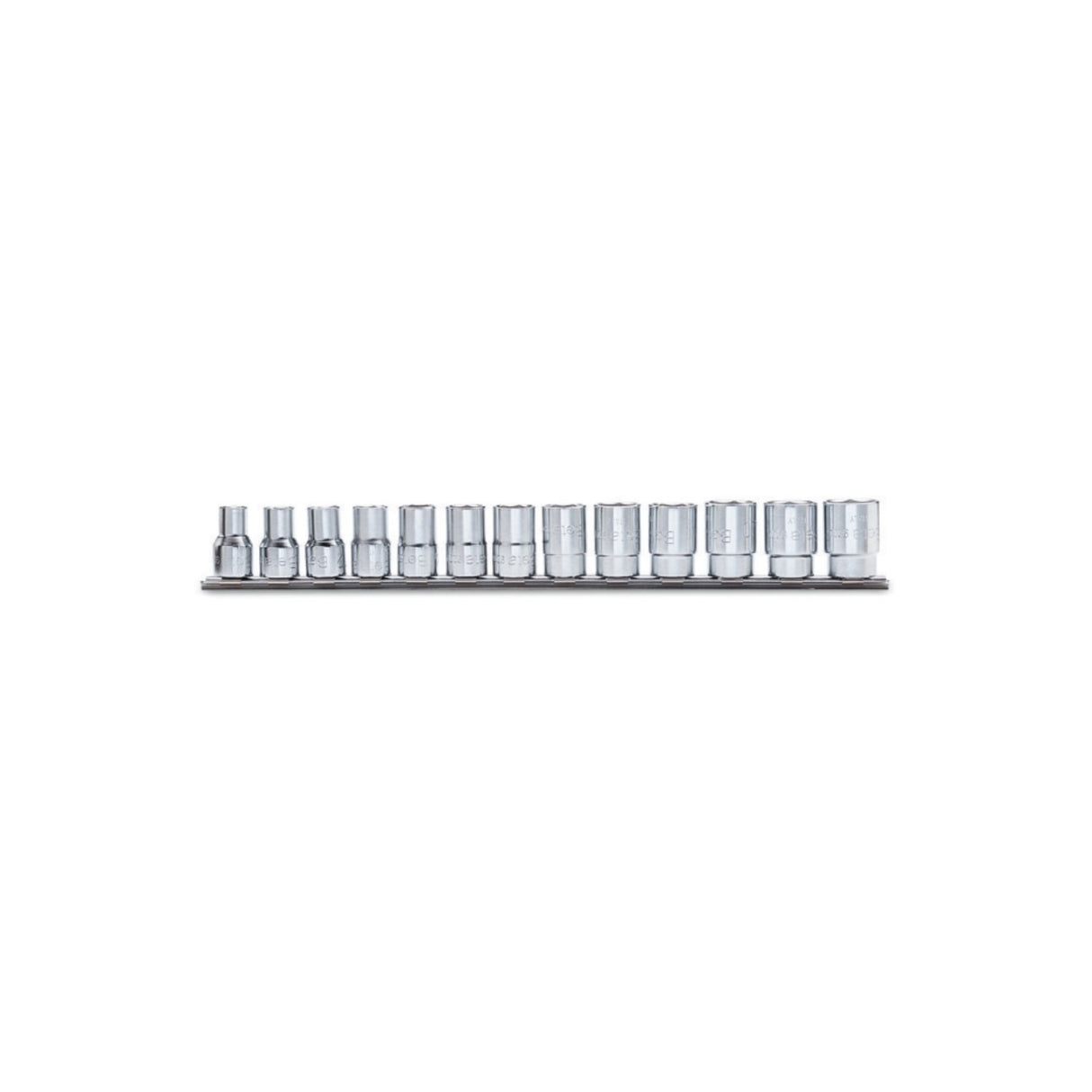 Beta 13-Piece Bi-Hex Hand Socket Set On Support Rail 3/8 Inch - 910AS - 910AS/SB13