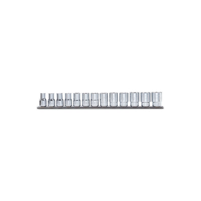 Beta 13-Piece Bi-Hex Hand Socket Set On Support Rail 3/8 Inch - 910AS - 910AS/SB13