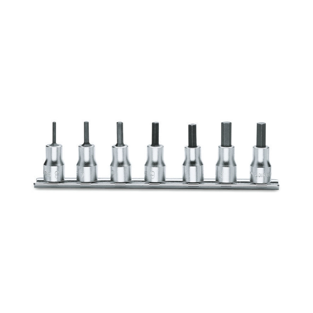 Beta 7-Piece 3/8 Inch Hex Socket Driver Set On Rail 4-10 Mm - 910PE - 910PE/SB7