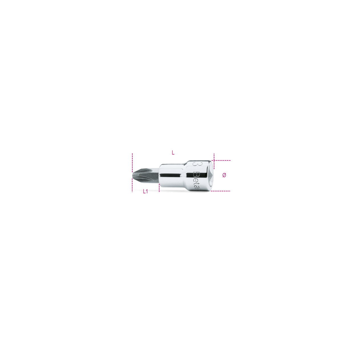Beta 3/8In Phillips Cross Head Socket Driver Ph1 - 910PH - 910PH 1