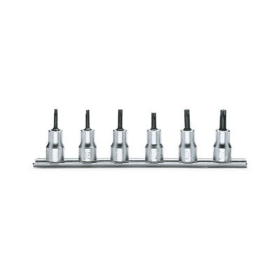 Beta 6-Piece 3/8In Torx Socket Driver Set On Support Rail T20-T40 - 910TX - 910TX/SB6
