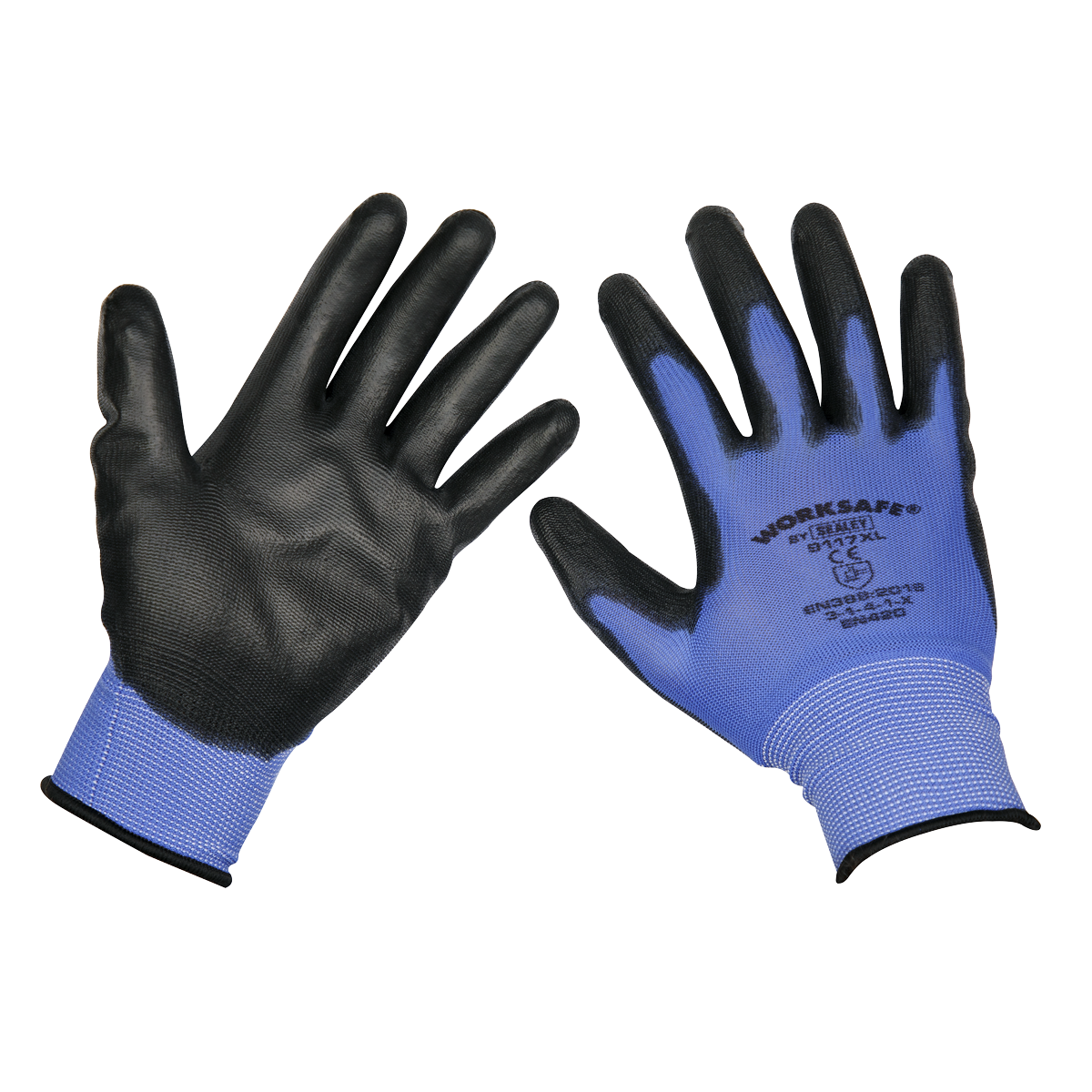 Sealey 9117XL/B120 Worksafe® Lightweight Precision Grip Gloves, X-Large - Pack of 120 Pairs