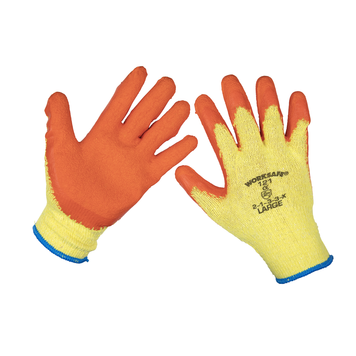 Sealey 9121L/B120 Worksafe® Super Grip Knitted Gloves with Latex Palm, Large - Pack of 120 Pairs