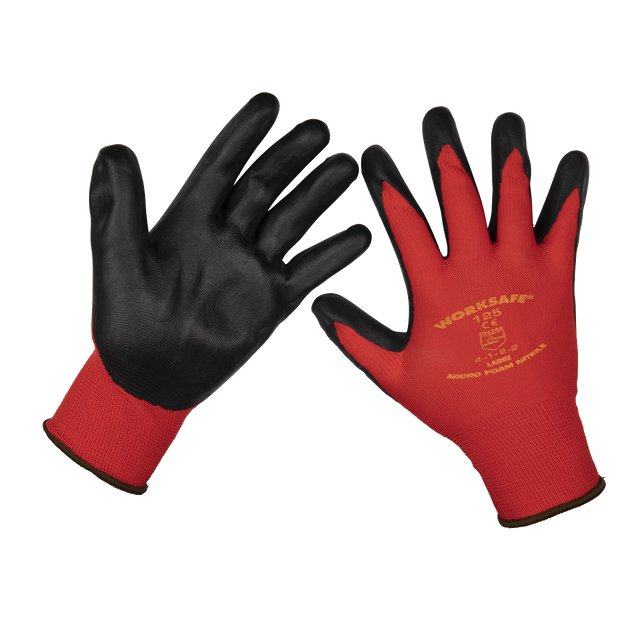 Sealey 9125L/12 Worksafe® Nitrile Foam Gloves, Large - Pack of 12 Pairs