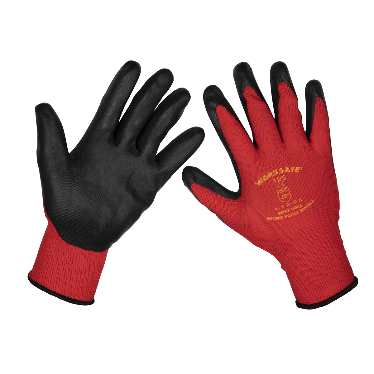 Sealey 9125XL/12 Worksafe® Nitrile Foam Gloves, X-Large - Pack of 12 Pairs