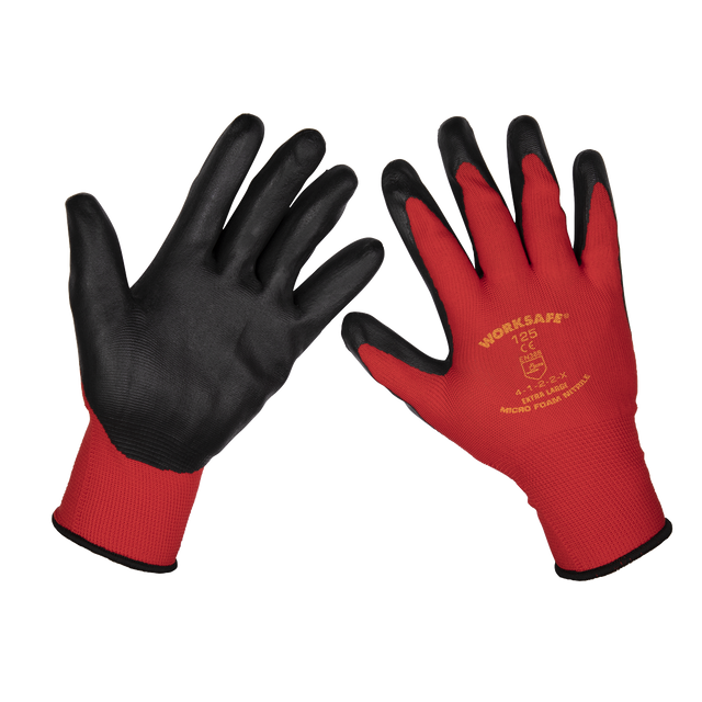 Sealey 9125XL/12 Worksafe® Nitrile Foam Gloves, X-Large - Pack of 12 Pairs