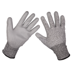 Sealey 9139L Worksafe® Anti-Cut PU Gloves (Cut Level C), Large - Pair