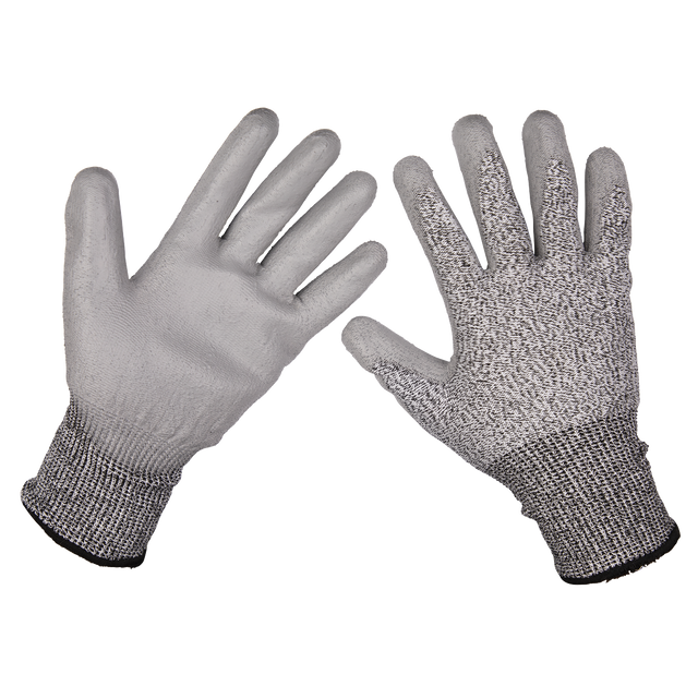 Sealey 9139L Worksafe® Anti-Cut PU Gloves (Cut Level C), Large - Pair