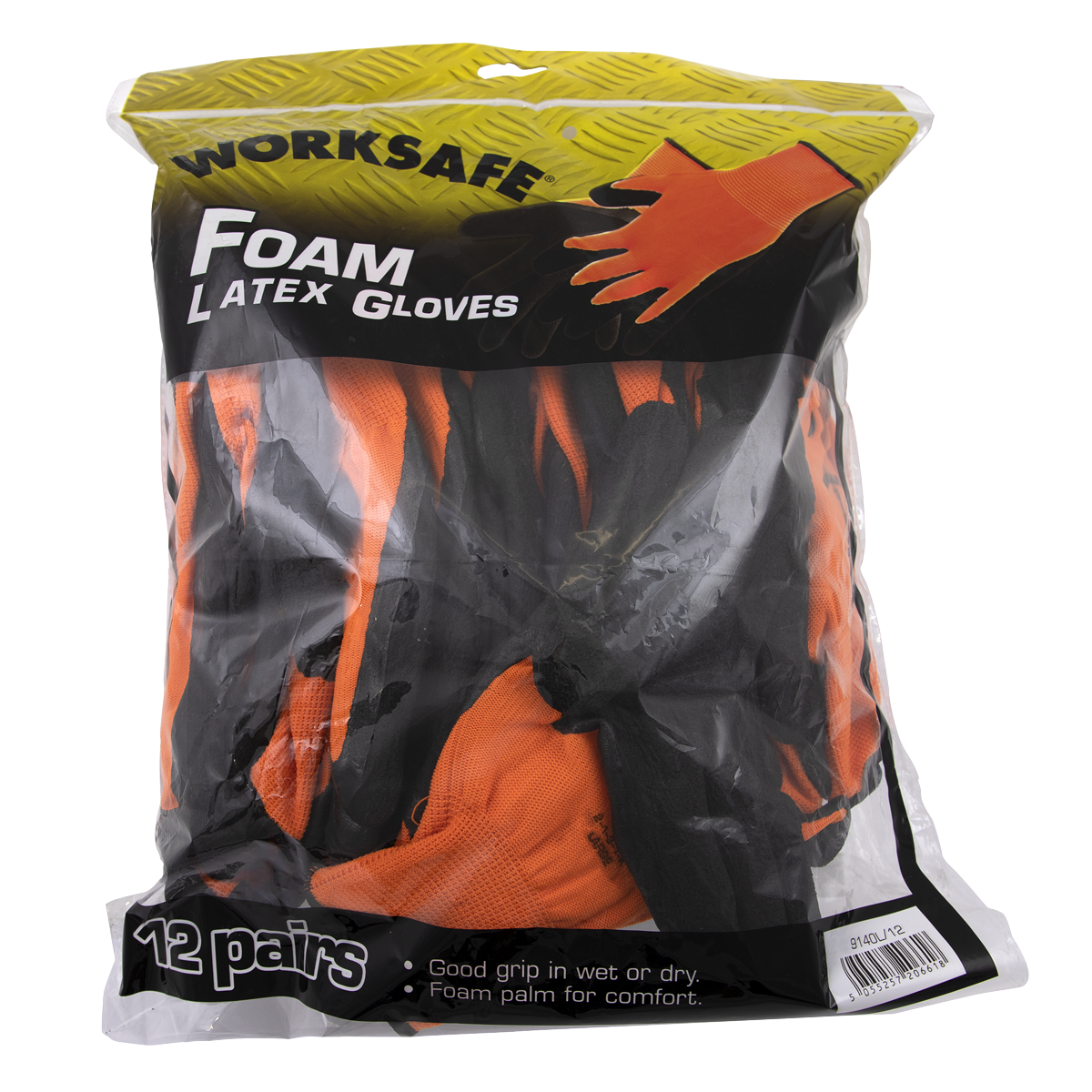 Sealey 9140L/12 Worksafe® Foam Latex Gloves, Large - Pack of 12 Pairs - additional view 2