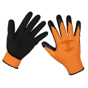 Sealey 9140L Worksafe® Foam Latex Gloves, Large - Pair