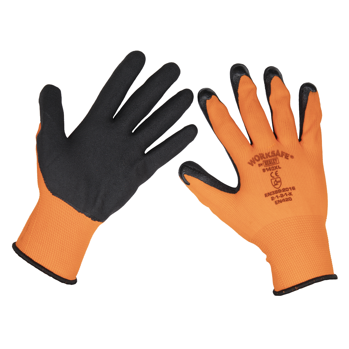 Sealey 9140XL/12 Worksafe® Foam Latex Gloves, X-Large - Pack of 12 Pairs