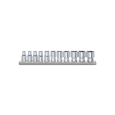 Beta 11-Piece 1/2" Bi-Hex Hand Socket Set On Support Rail - 920AS - 920AS/SB11