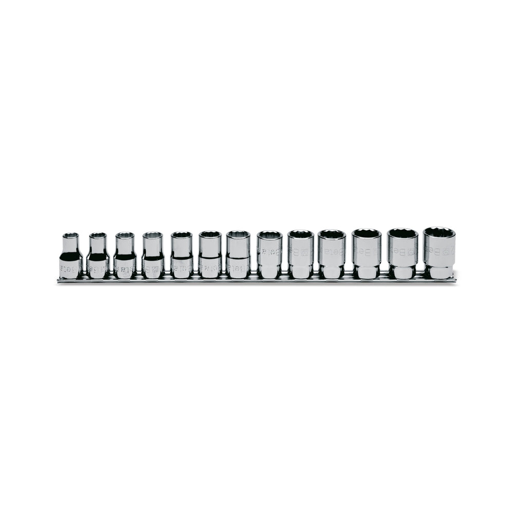 Beta 13-Piece 1/2 Inch Bi-Hex Hand Socket Set On Support Rail 10–22 Mm - 920B - 920B/SB13