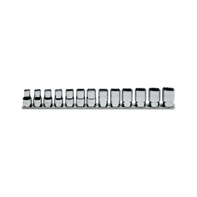Beta 13-Piece 1/2 Inch Bi-Hex Hand Socket Set On Support Rail 10–22 Mm - 920B - 920B/SB13