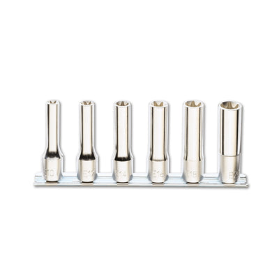 Beta 6-Piece Long Torx Socket Set On Support Rail - 920FTX/L - 920FTX-LSB6