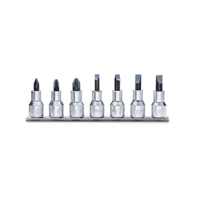 Beta 1/2 Inch Socket Driver Set For Phillips And Slotted Screws With Rail, 7 Piece - 920LP - 920LH/SB7