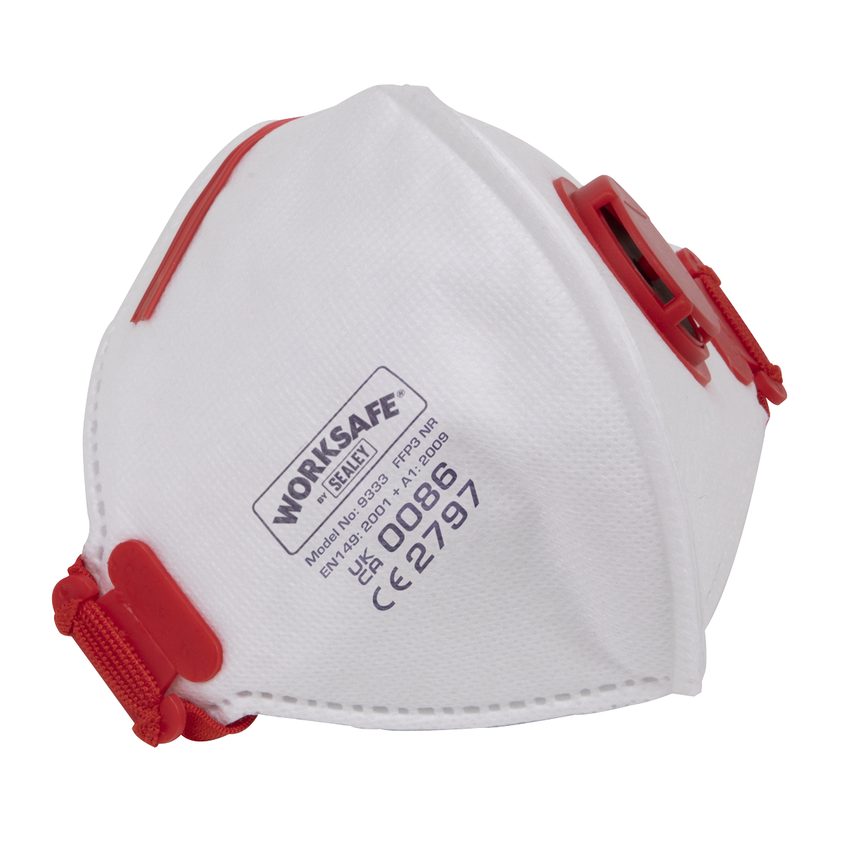 Sealey 9333/10 Worksafe® Valved Fold Flat Mask FFP3 - Pack of 10