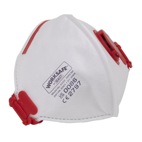 Sealey 9333/10 Worksafe® Valved Fold Flat Mask FFP3 - Pack of 10