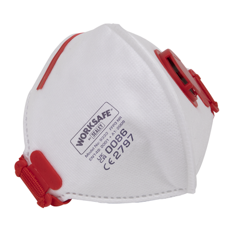 Sealey 9333/10 Worksafe® Valved Fold Flat Mask FFP3 - Pack of 10