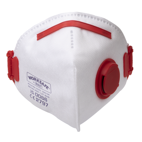 Sealey 9333/10 Worksafe® Valved Fold Flat Mask FFP3 - Pack of 10 - additional view 2