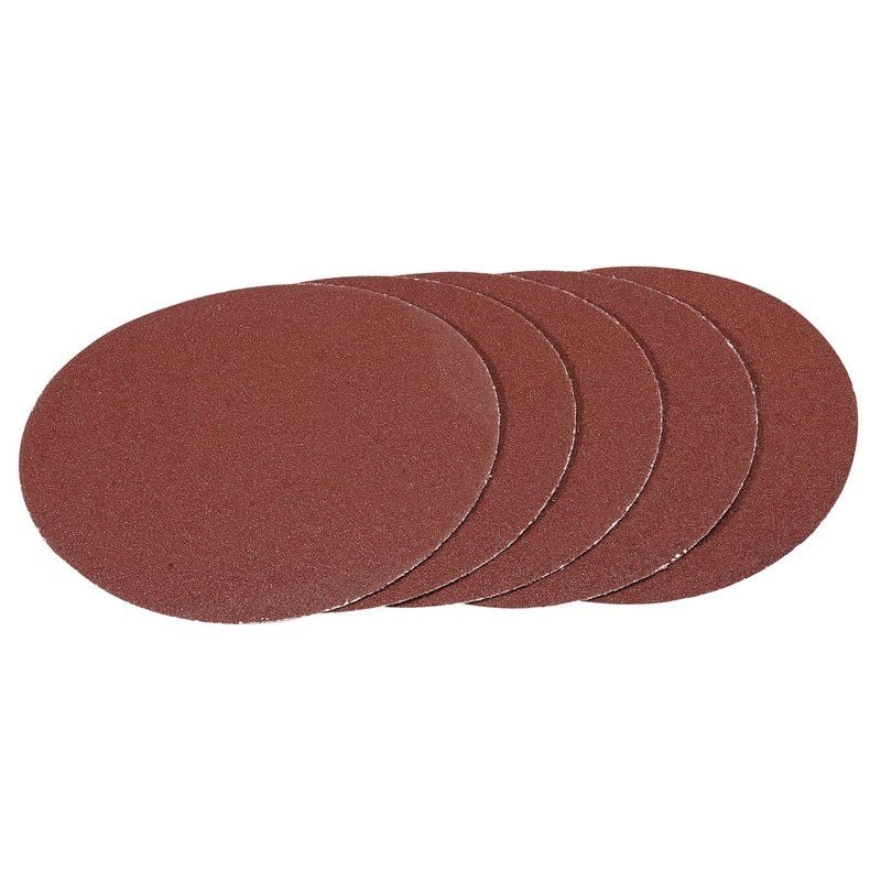 Draper APT257 Hook and Loop Aluminium Oxide Sanding Discs, 180mm, 60 Grit (Pack of 5) - (93388)
