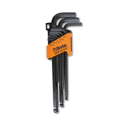 Beta 9-Piece Ball End Offset Hexagon Wrench Set With Support - 96BP/AS - 96BP-AS/SC9