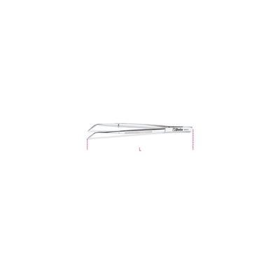 Beta Bent Thin Knurled Point Pin Spring Tweezers 145 Mm - 993 - 993 145