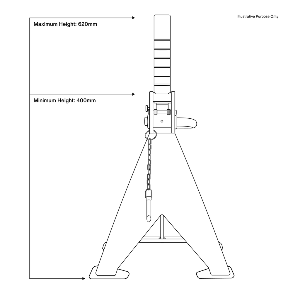 Sealey AAS5000 Auto Rise Ratchet Axle Stands (Pair) 5 Tonne Capacity per Stand - additional view 7
