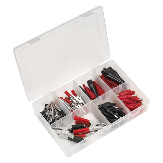 Sealey AB023CA Crocodile Clip Assortment 60pc - Black & Red