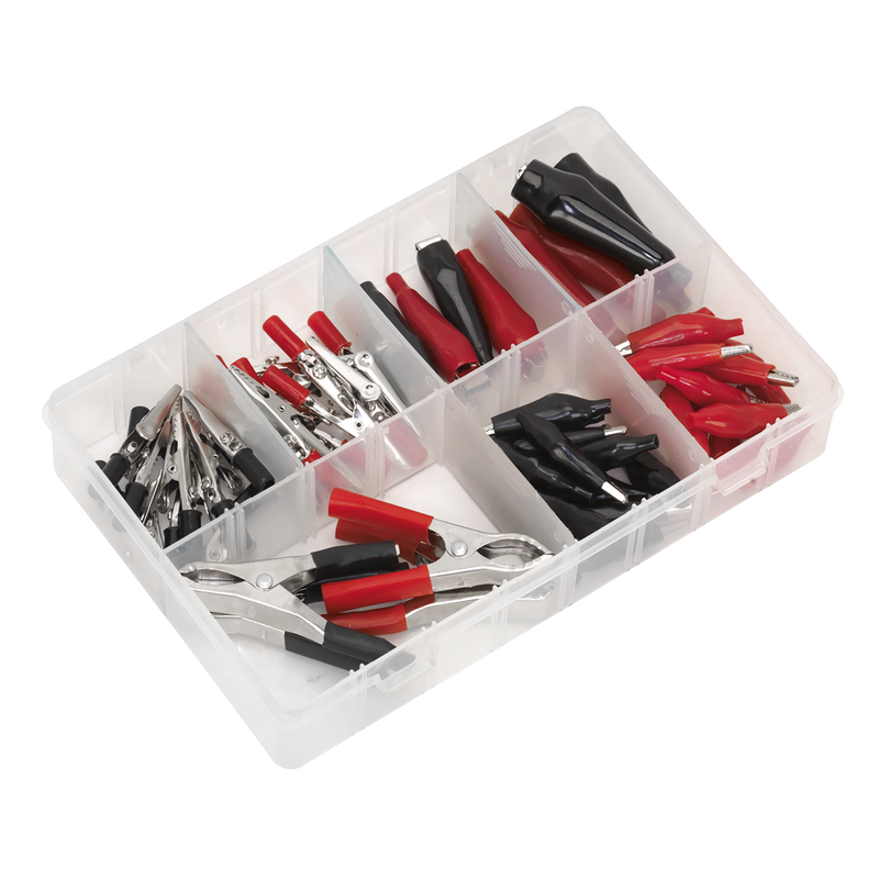 Sealey AB023CA Crocodile Clip Assortment 60pc - Black & Red - additional view 3
