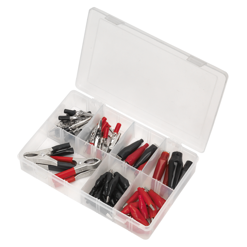 Sealey AB023CA Crocodile Clip Assortment 60pc - Black & Red - additional view 2