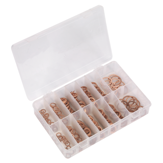 Sealey AB027CW Diesel Injector Copper Washer Assortment 250pc