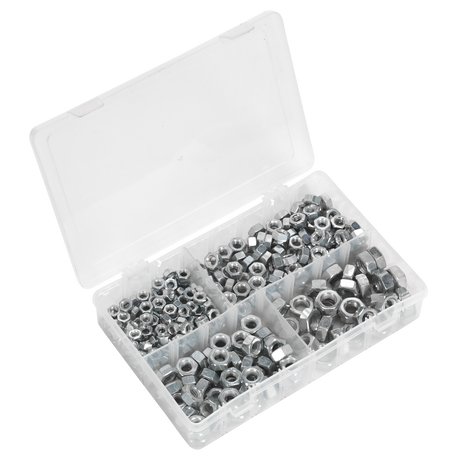 Sealey AB029SN Steel Nut Assortment DIN 934 - 1/4"-1/2"UNF 320pc