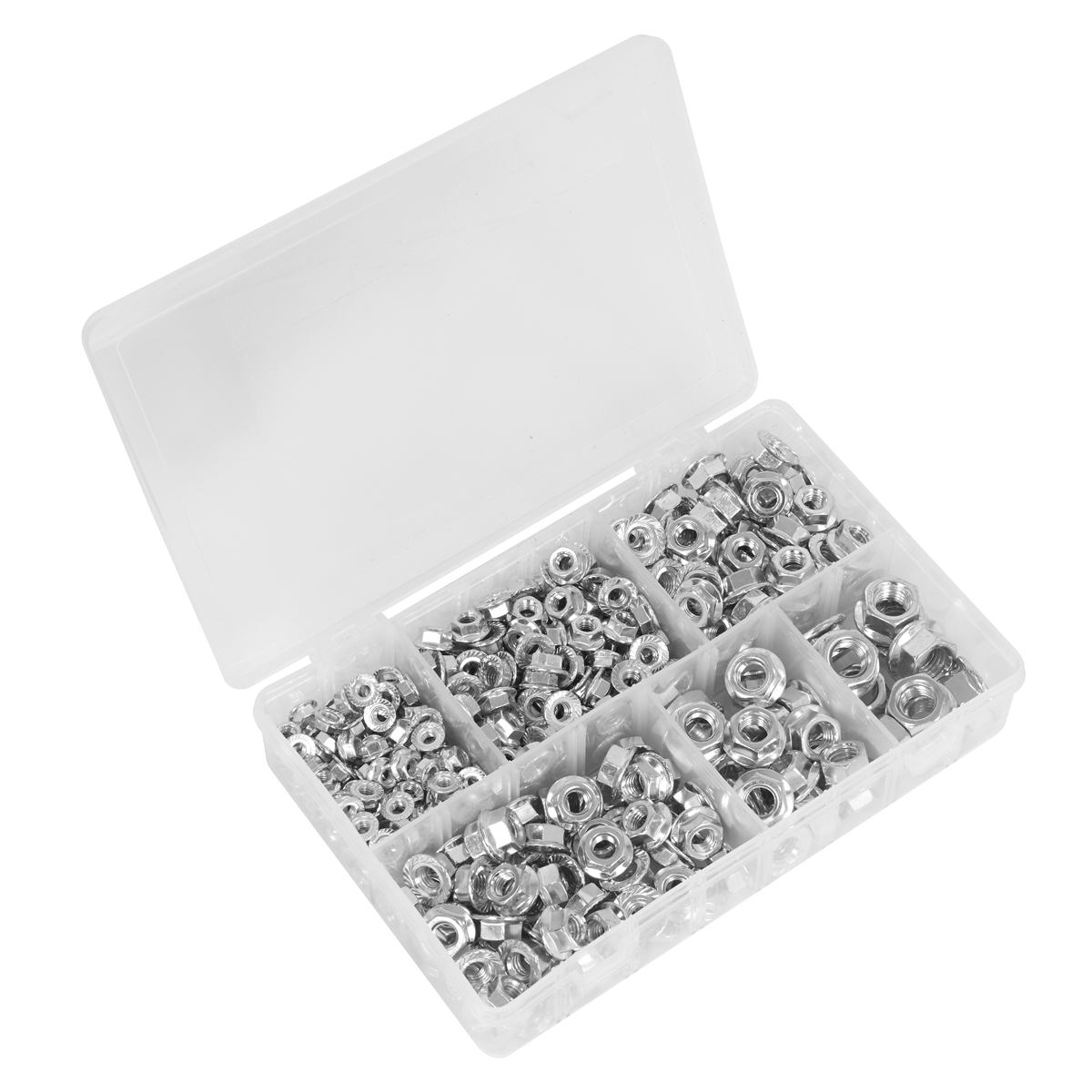 Sealey AB031FN Serrated Flange Nut Assortment M5-M12 390pc
