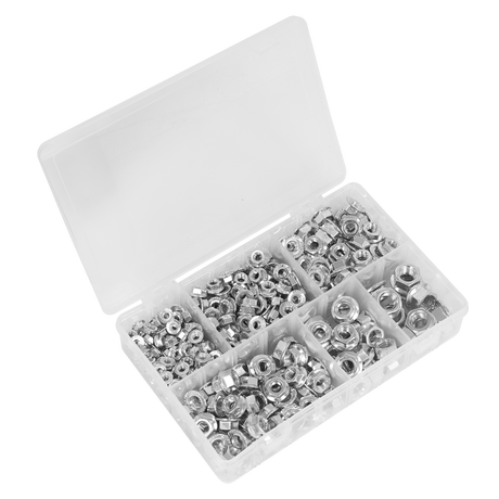 Sealey AB031FN Serrated Flange Nut Assortment M5-M12 390pc