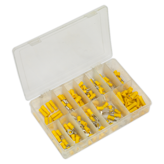 Sealey AB041YT Crimp Terminal Assortment 140pc - Yellow