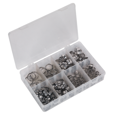Sealey AB043SE Stainless Steel O-Clip Single Ear Assortment 160pc