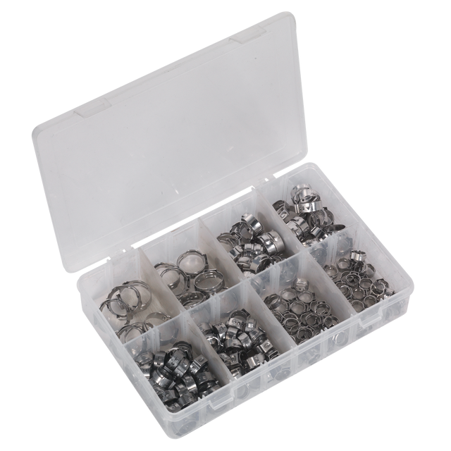 Sealey AB043SE Stainless Steel O-Clip Single Ear Assortment 160pc