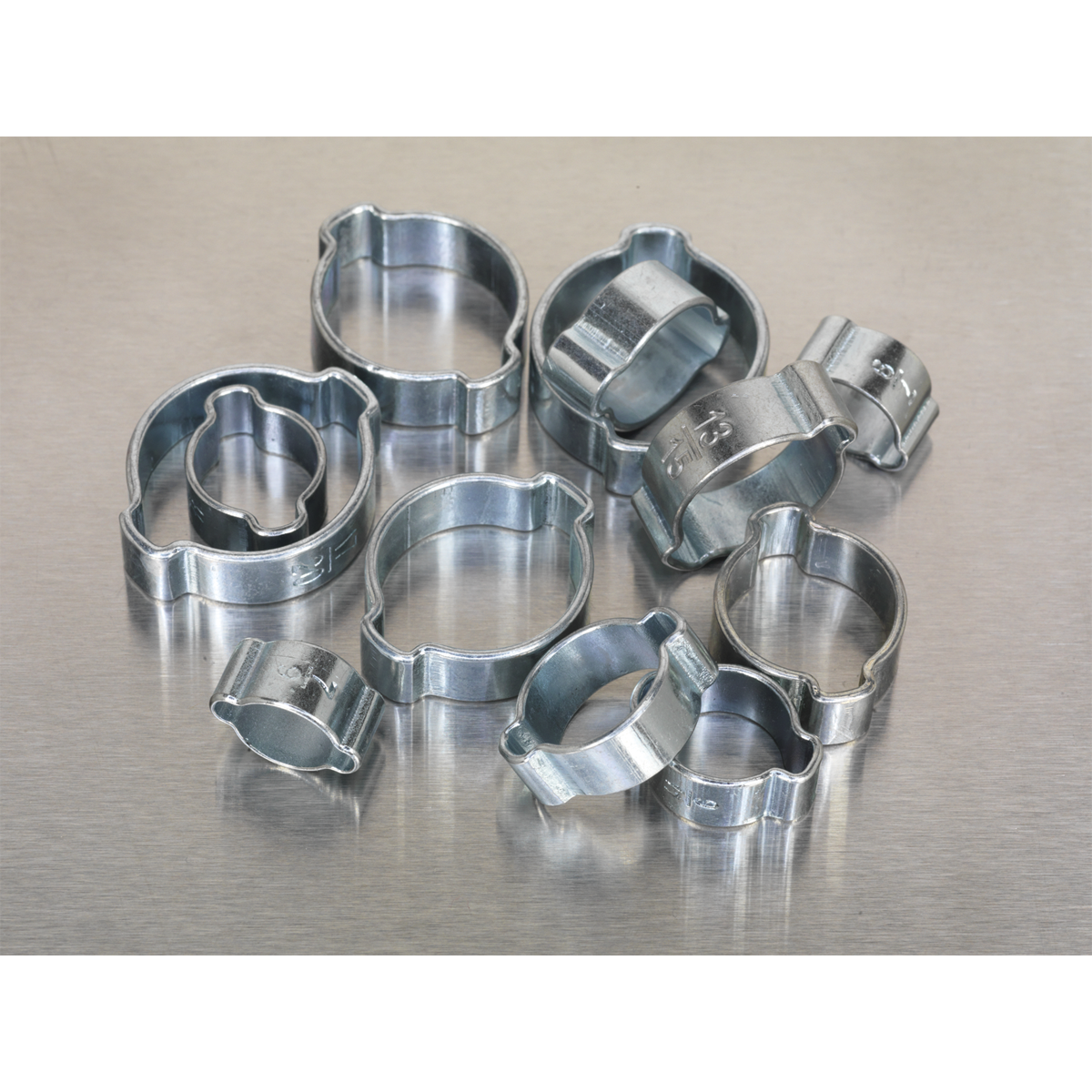 Sealey AB044DE Zinc Plated O-Clip Double Ear Assortment 140pc - additional view 2
