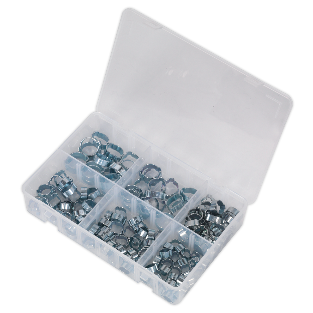 Sealey AB044DE Zinc Plated O-Clip Double Ear Assortment 140pc - additional view 3