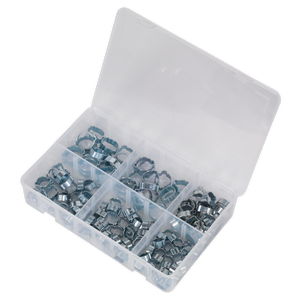 Sealey AB044DE Zinc Plated O-Clip Double Ear Assortment 140pc - additional view 3