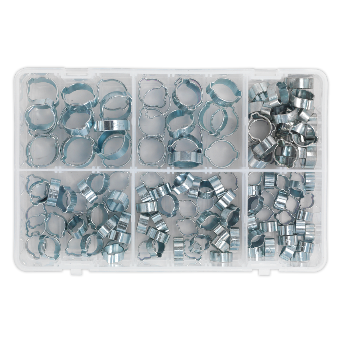 Sealey AB044DE Zinc Plated O-Clip Double Ear Assortment 140pc - additional view 4